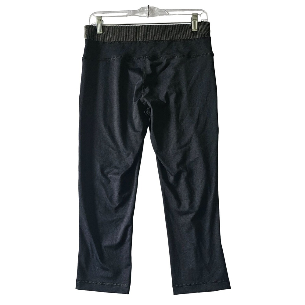 FILA Sport Women's Gray Striped Trim Wide Waistband Capri Crop Leggings Medium - Picture 3 of 10
